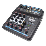 Mixer Audio Usb 4 Canales Interfaz Phantom Microfono U4