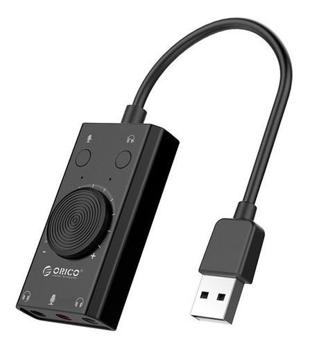 Adaptador De Micrófono De Audio Usb Profesional Orico Sc2, Color Negro