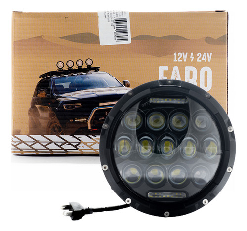 Faro Led Optica 7 Alta Baja Luz Spot Moto Jeep Universal