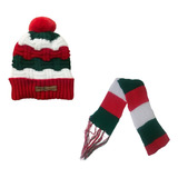 Set Gorro Navideño Con Pompón Y Bufanda