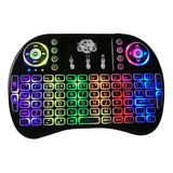 Mini Teclado Inalámbrico Smart Tv 7 Colores Retro Iluminado 