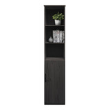 Sajo Biblioteca Recta Con Puerta Estanteria 40cm Puerta Madera De Pino Maciza Color Negro