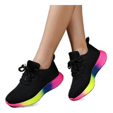 Zapatos Deportivos Transpirables De Colores Para Mujer