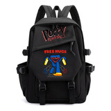 Mochila Con Poppy Playtime Huggy Wuggy De Mochila Infantil Color Negro 6