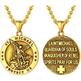 U7 Collar De San Miguel Colgante De Medalla De Arcángel Guar