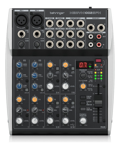 Mesa De Som Behringer 1002sfx Xenyx Mixer 10 Canais + Nf