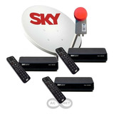 Sky Pre Pago Conforto - Kit Completo Com 03 Receptores