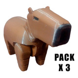 Pack X3 Carpincho Capibara Articulado Impresion 3d