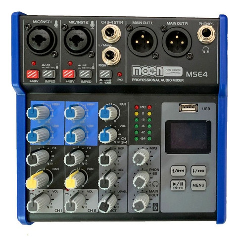 Consola Mixer Moon Mse4 Fx 4 Usb Bluetooth Interfase Rec