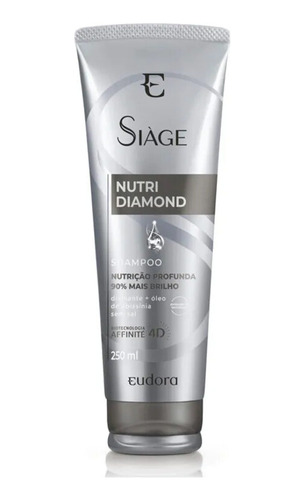 Shampoo Nutri Diamond Nutrição Profunda Eudora Siàge 250ml