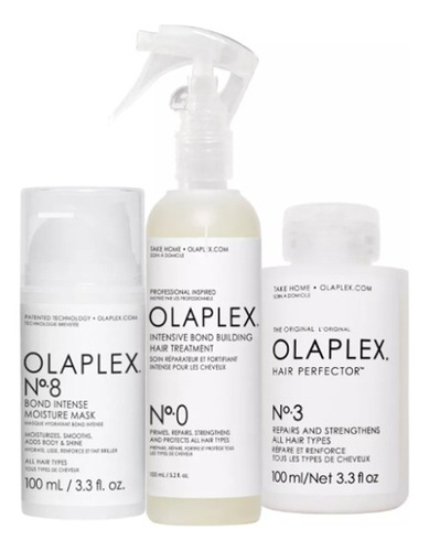 Olaplex Kit  No.0 Y No.3 Y No.8 (155 & 100ml & 100ml)