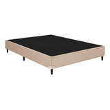 Base Cama Box Viúva 128x188x25 Sued Bege Sanmade Maite