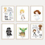 W.o.w.a - Juego De 6 Decoraciones De Habitacin De Star Wars,