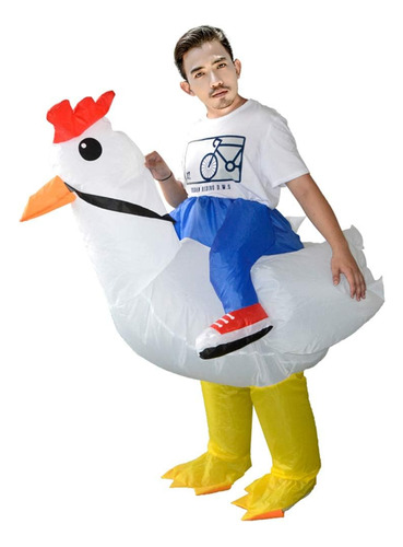 Syiimg Disfraz Inflable De Pollo Blanco, Traje Inflable De G