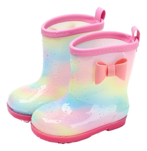 Botas De Lluvia For Niños Con Lindo Lazo.