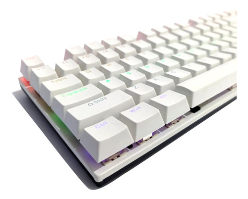 Teclado Gamer  Branco Mecanico 20 Iluminações Skalyon K87