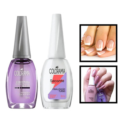 Kit 2 Esmalte Bases Colorama Extra Brilho + Secante Turbo Cor 2 Bases | Frete grátis