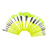 Set De 24 Brochas De Maquillaje Beauty Creations The Neon Yellow