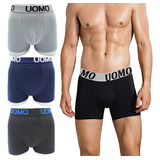 Pack 3 Boxer Corto Hombre Algodón Sin Diseño Tela Suave