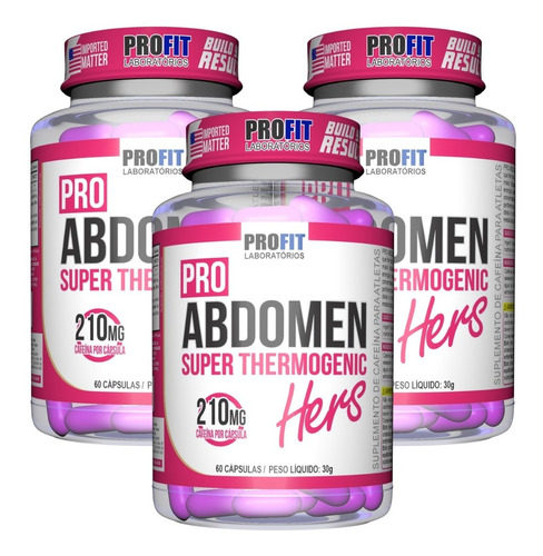 3x Thermogênico Pro Abdomen Hers - 60 Caps - Profit Labs