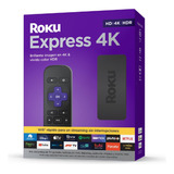 Media Streaming Roku Express 4k Color Negro Con Control