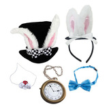 Disfraz De Conejo Blanco Top Hat Bowtie Reloj Para Mujeres L