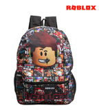 Mochila Escolar Bolsa Infantil Roblox Jogo Meninos Costas Cor Preto