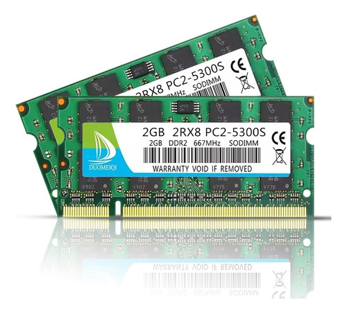 Memoria Ram Ddr2 Gamer Color Verde  4gb 2x2gb Duomeiqi Yim2g5300sgreen