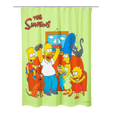 Cortina De Baño Tela Teflón Estampada Simpsons Shower