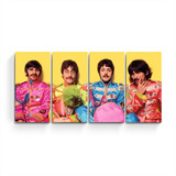 Cuadro Triptico Grande The Beatles Pepper Pop Rock Musica