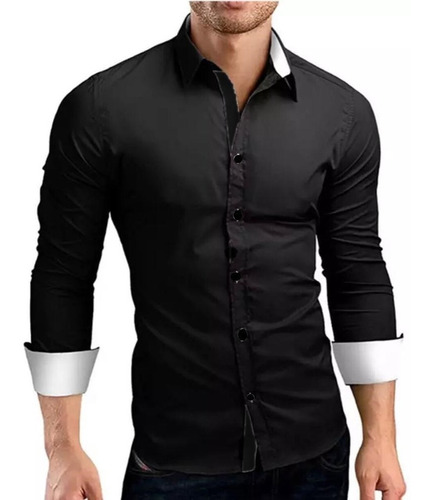 Camisa Social Masculina Slim Fit Luxo