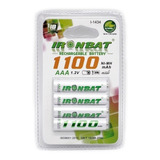 Pilas Recargables Aaa X4 Baterias Ironbat 1100 Mah