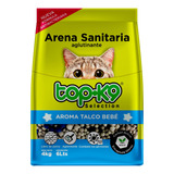 Arena Sanitaria Para Gatos Topk9 Aroma Talco Bebé 4kg