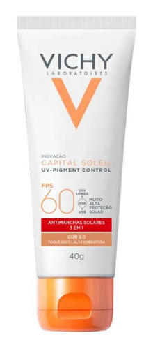 Protetor Solar Facial Vichy Uv Pigment Control 3.0 F60 40g