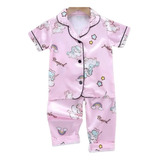 Pijama Infantil Cetim Americano Unicórnio Calça+blusa 