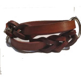 Collar Perro Ajuste Trenzado A Mano Cuero M/l