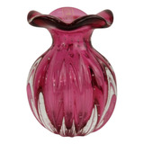 Vaso De Murano Trouxinha São Marcos - Cristal Rosa Pink 14cm