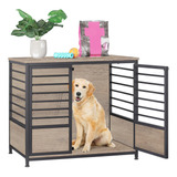 Melos - Muebles De Jaula Para Perros, Mesa Auxiliar De Mader