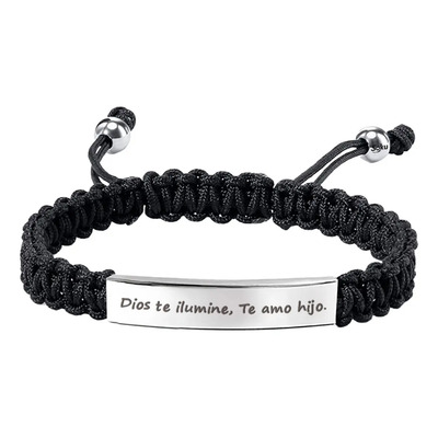 Soku Pulsera Personalizada Hijos Cumpleaños Graduado Ajusta Plateado-negro 21 Cm | Meses sin interés