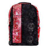 Mochila Escolar Coco De Disney Edición Tradición Y Catrina Color Rojo