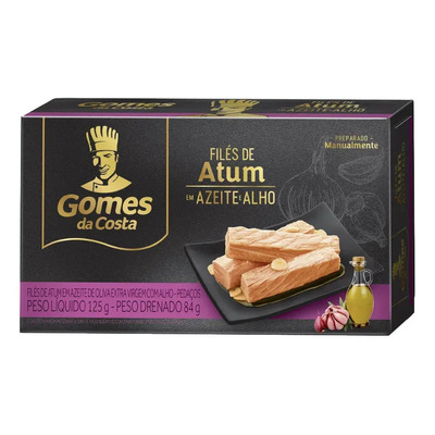 Filés de Atum em Azeite de Oliva com Alho - Palitos - 125g - Gomes da Costa | MercadoLivre