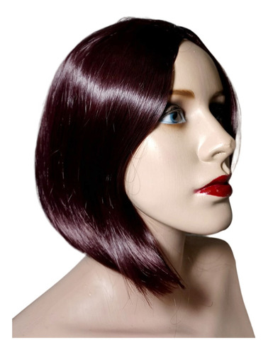 Peruca Curta Ruivo Marsala Luxo Corte Blunt Cut - Wig Lace 