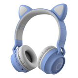 Audífonos De Diadema Mario Bros Felino Con Bluetooth Color Azul Lt