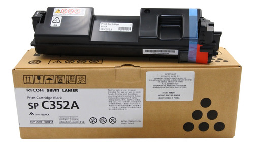 Toner Ricoh Sp C352a/408211 Color Negro Original