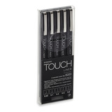 Set 5 Tiralineas Negro Touch 5 Anchos Di