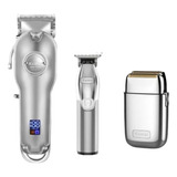 Kit 3 Maquinas Afeitadora + Rasuradora + Trimmer Kemei Profe