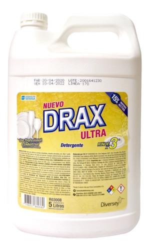 Detergente Lavavajillas Drax Ultra - Bidón X 5 Lts.