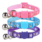 Slson 3pcs Cat Collar Breakaway Kitten Collar With Bell Cat