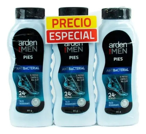 3 Talcos Arden For Men Pies Antibacterial - g a $78