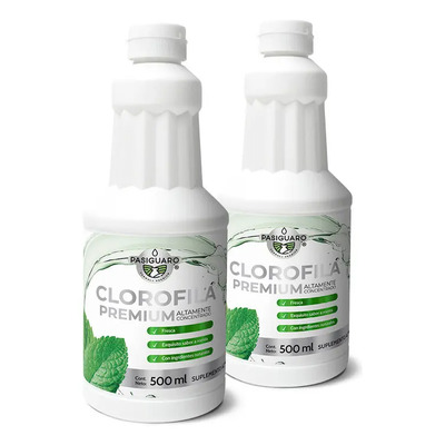 Clorofila Líquida Pasiguaro 1L Con Alga Chlorella Pack Doble 500ml | Envío gratis